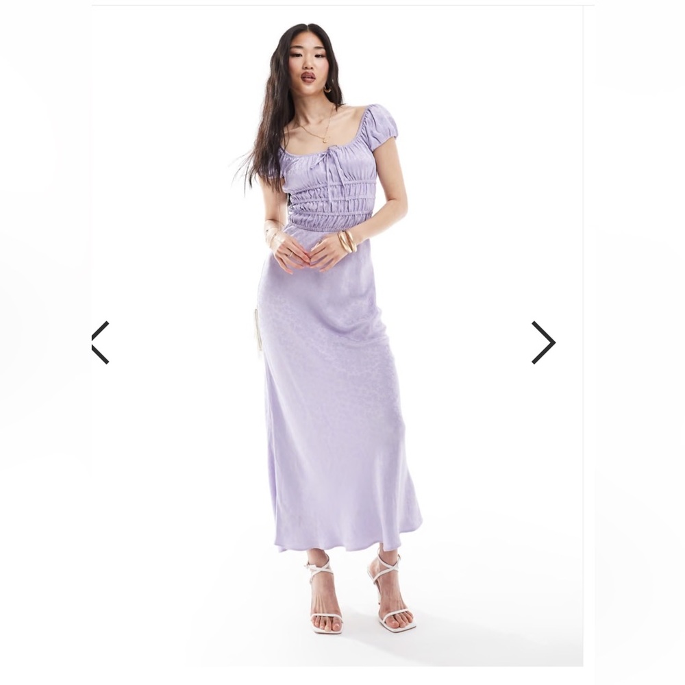 bridgerton lilac column dress - xs